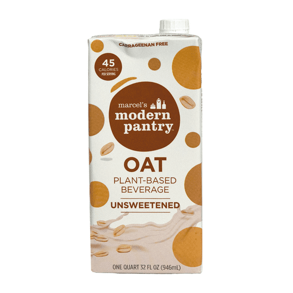 Marcel's Modern Pantry Oat Plant Beverge Unsweetened, 32 oz Cardbaord Carton Shelf Stable