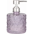 thumbnail image 1 of Marcella Glass Soap Dispenser with Soap Pump, Refillable 14 Ounce Capacity, Floral Design Rose Patterns, Heavy Weight Thick Glass for Bathroom, Premium Kitchen Soap Dispenser Reseda Sage, 1 of 10