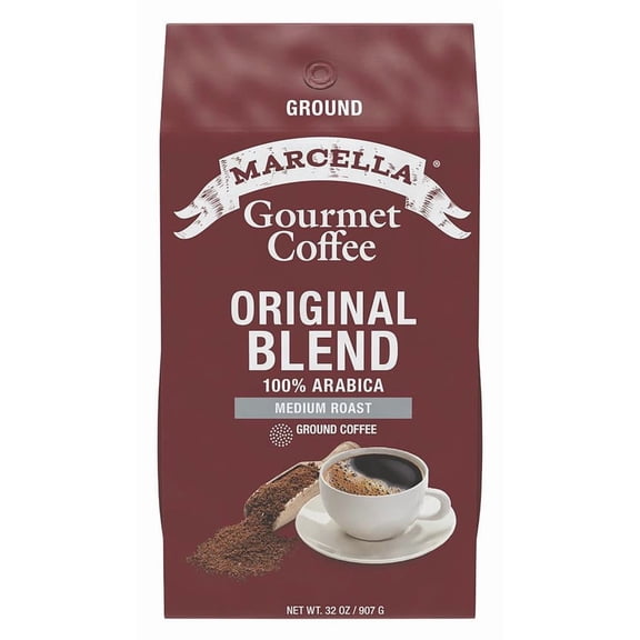 Marcella Original Blend 100% Arabica Medium Roast Gourmet Ground Coffee, Rich & Smooth Flavor, 32 oz Bag