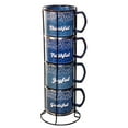 thumbnail image 1 of Marcelle, 4 Pc 14oz Stackable Tower Mug Set with Metal Stand for Coffee or Other Serving Applications, 1 of 4