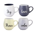 thumbnail image 1 of Marcelle, 4 Pc 17oz Ceramic Multi-Color Barrel Shape Coffee Mug Set, 1 of 4