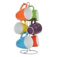 Marcelle, Multi Color 6 Pc. Ceramic Coffee Mug Set with a Metal Stand