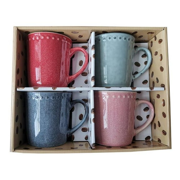 Marcelle Reactive Glaze Food Safe 16 Oz Multicolor Microwaveable Mug Set of 4