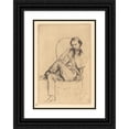 thumbnail image 1 of Marcellin-Gilbert Desboutin 11x14 Black Ornate Wood Framed Double Matted Museum Art Print Titled: Renoir Seated (1877), 1 of 5
