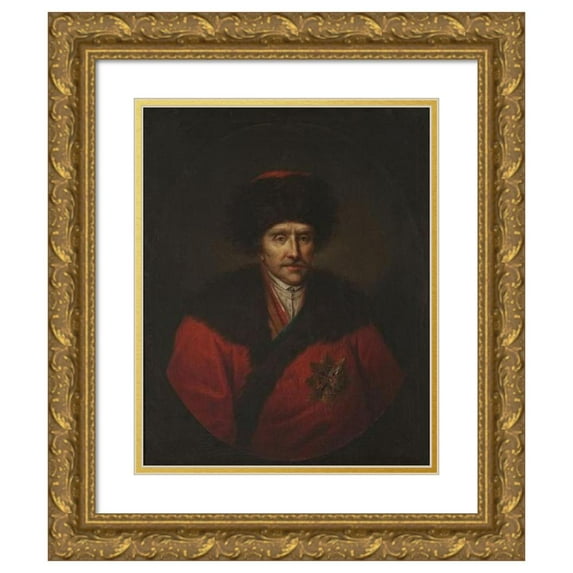 Marcello Bacciarelli 12x14 Gold Ornate Wood Frame and Double Matted Museum Art Print Titled - Portrait of Teodor Szydłowski (D. 1796), Voivode of Płock (1796)