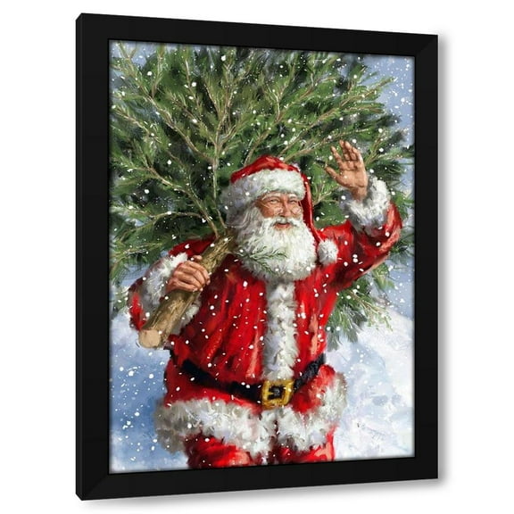 Marcello Corti 11x14 Black Modern Wood Framed Wall Art Titled - Christmas Tree Farm