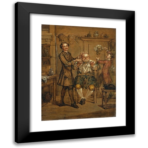 Marcellus Laroon the Younger 15x18 Black Modern Framed Museum Art Print Titled - The Barber (Between 1760 and 1769)