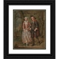 thumbnail image 1 of Marcellus Laroon the Younger 20x24 Black Ornate Framed Double Matted Museum Art Print Titled: Lovers in a Park (ca. 1745), 1 of 5