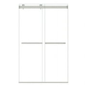 Marcelo 48" W x 76" H By Pass Shower Door in Brushed Nickel with Clear Glass