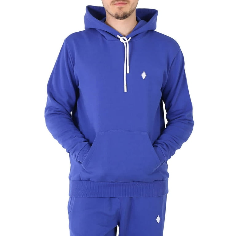 Marcelo Burlon Men s Blue Cross Logo Regular Hoodie Size Medium Walmart