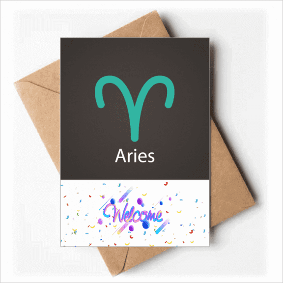 March April Aries Constellation Pattern Welcome Back Greeting Cards Envelopes Blank