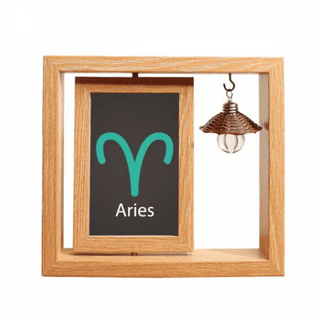 March April Aries Constellation Pattern Wooden Rotating Picture Photo Frame 4x6