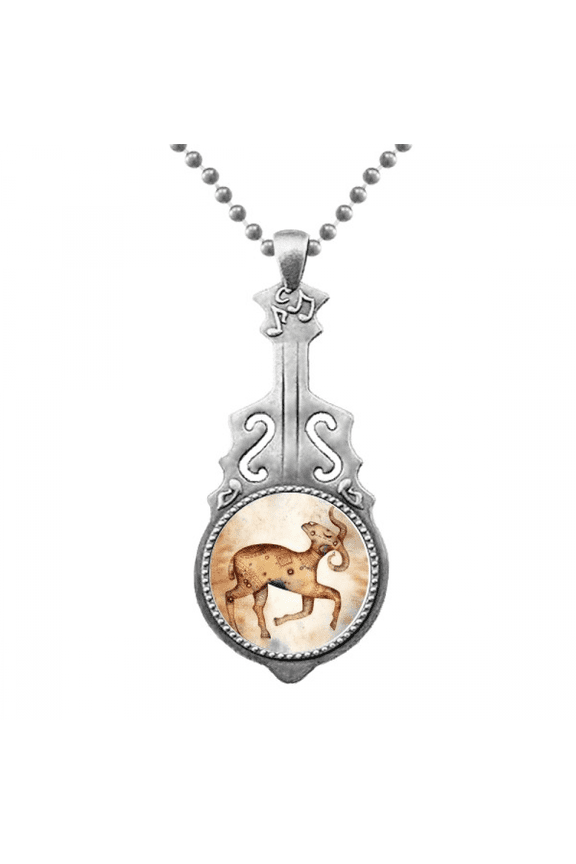 March April Aries Constellation Zodiac Pendant Jewelry Music Guitar Torque Hangtag