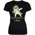 thumbnail image 1 of March Birthday Dabbing Unicorn Sunglasses Juniors Soft T Shirt, 1 of 1