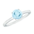 thumbnail image 1 of Rosec Jewels Natural Aquamarine Solitaire Ring for Women - March Birthstone Ring - AAA Quality - Ready to Gift for Birthday, 18K White Gold, US 5.50, 1 of 6