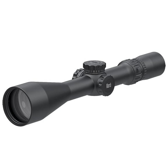March Compact 2.5-25x52 Di-plex Reticle Riflescope, 1/4MOA, 52mm Objective, 30mm Tube, 10x Zoom, Side Focus, Argon Filled, Water Repellent (D25V52T)