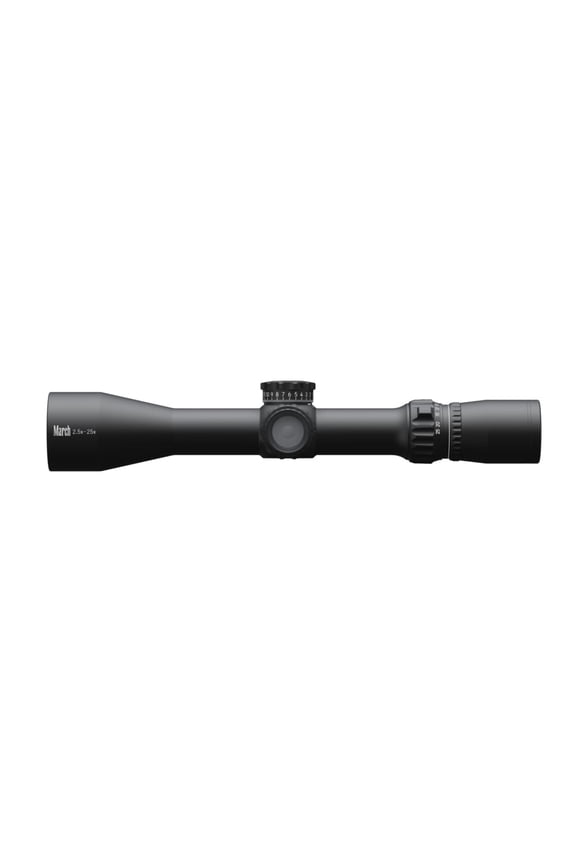 March Compact 2.5-25x52mm SFP Riflescope, FD-1 Reticle, 1/4 MOA, 6-Level Illumination, 30mm Tube, Sporting & Hunting (D25V52I-FD-1)
