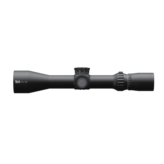 March Compact 2.5-25x52mm SFP Riflescope, MML Reticle, 0.1MIL Adjustments, 6-Level Illumination, 52mm Objective, Sporting & Hunting (D25V52IML-MML)