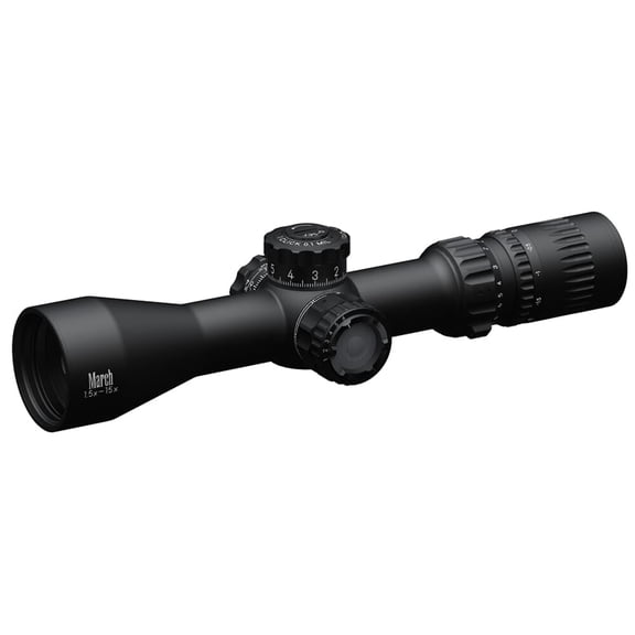 March Compact Sporting 1.5-15x42mm Riflescope, MML Reticle, 0.1 MIL SFP, Illuminated, Weather-Resistant, Low-Profile Design, Zero-Set Turret (D15V42TIML-MML)