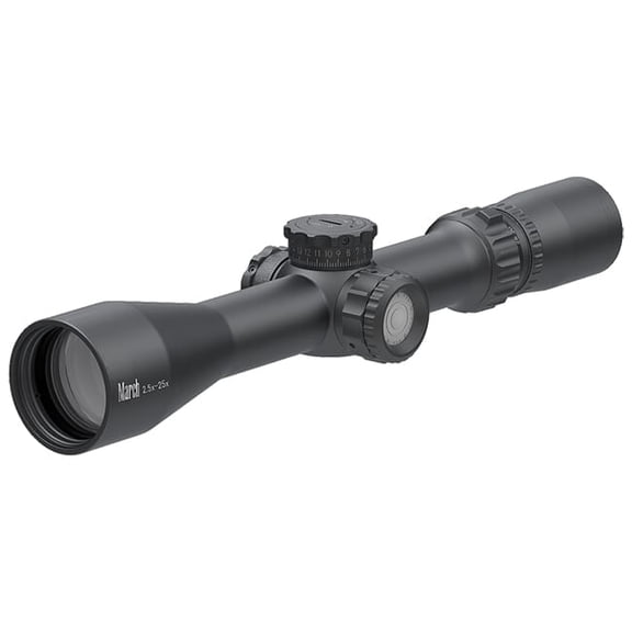 March Compact Sporting 2.5-25x42mm SFP Riflescope, MTR-FT Reticle, 1/4MOA, 6-Level Illumination, 30mm Tube, ED Glass, Argon Filled (D25V42TI-MTR-FT)
