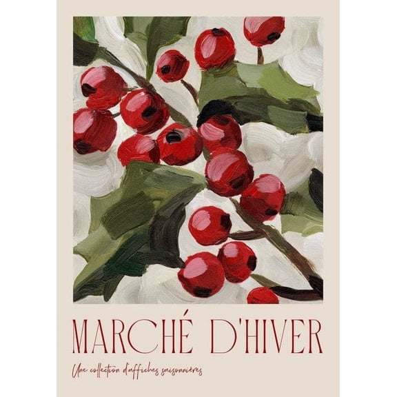 Marché D'Hiver No1 Print Wall Art, UNFRAMED PAPER POSTER, Home Decor, Vintage Gift, Living Room Dercor