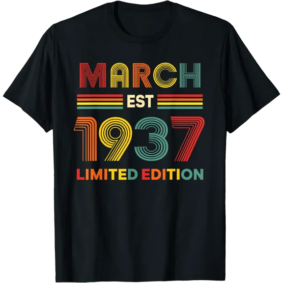 March Est 1937 Birthday Limited Edition 89-Year-Old 89th T-Shirt