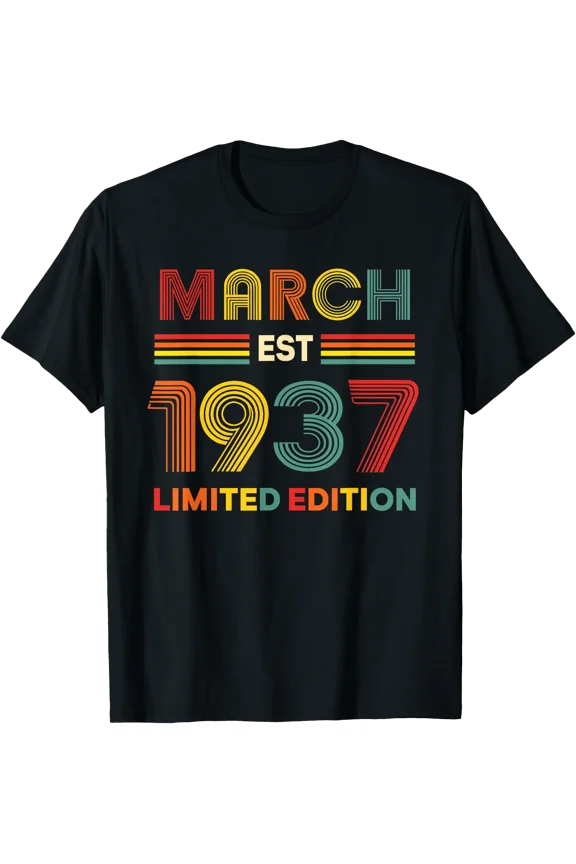 March Est 1937 Birthday Limited Edition 89-Year-Old 89th T-Shirt