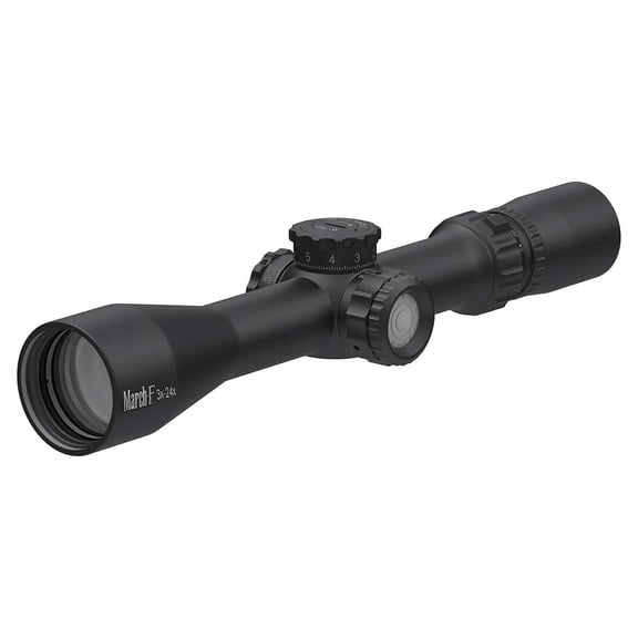 March F Sporting 3-24x42mm FFP Riflescope, FML-1 Reticle, 0.1MIL, 6-Level Illumination (D24V42FIML-FML-1)