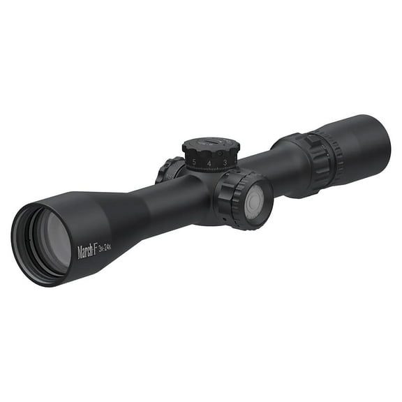 March F Sporting 3-24x42mm FFP Riflescope, FML-T1 Reticle, 0.1MIL, 6-Level Illumination (D24V42FIML-FML-T1)