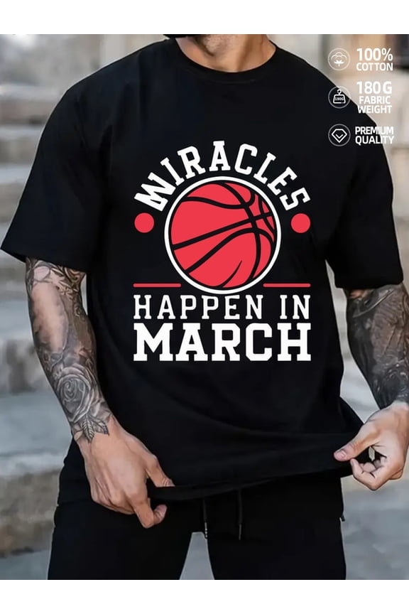 March Madness mens Exercise 180G 100% Cotton black Dumbbell Running Retro Unisex Shirt Printed tshirts Basic Unisex Shirt Graphic tshirts Retro Unisex Shirt Graphic Tee tshirts