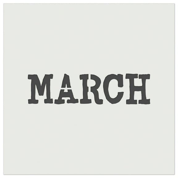 March Month Calendar Fun Text DIY Cookie Wall Craft Stencil - 3.5 Inch