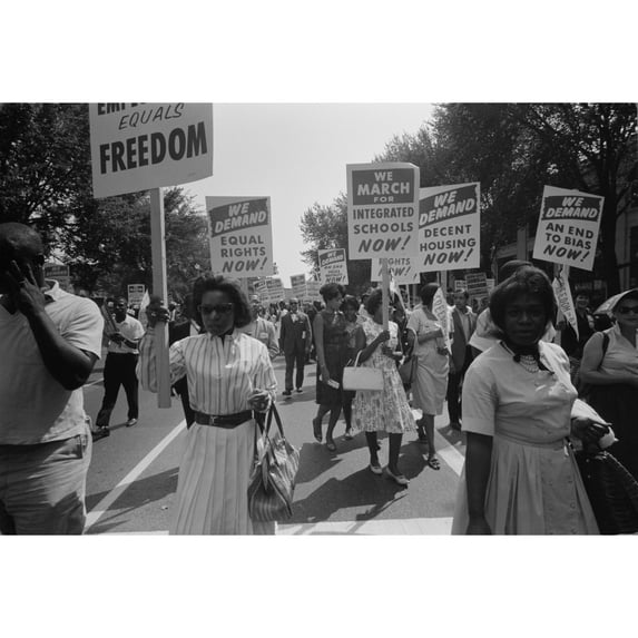 March On Washington. African Americans Women Carrying Signs. August 28 History (36 x 24)