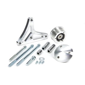 March Performance 30040 Deluxe Idler Bracket Kit with Idler for 1978-1996 Ford Bronco, Clear Powder Coated