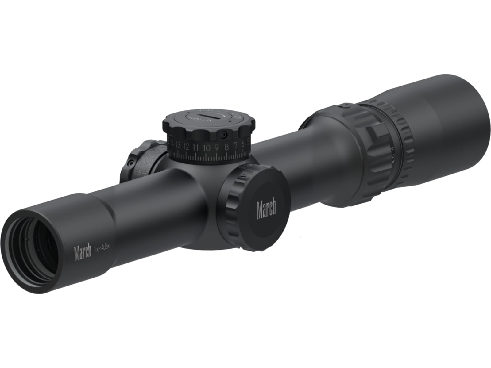 March Scopes Turret 1-4.5x24mm Rifle Scopes, 30mm Tube, Second Focal Pl