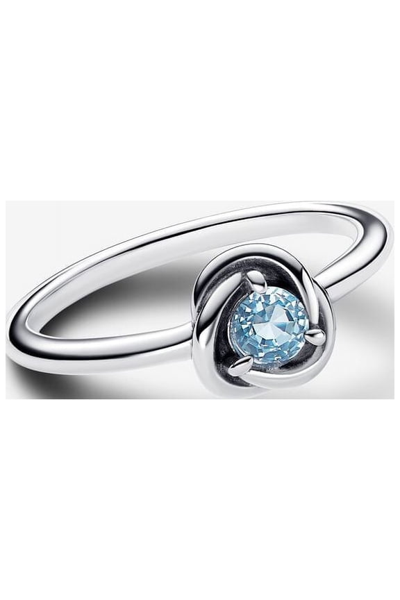 March Sea Aqua Blue Eternity circle ring