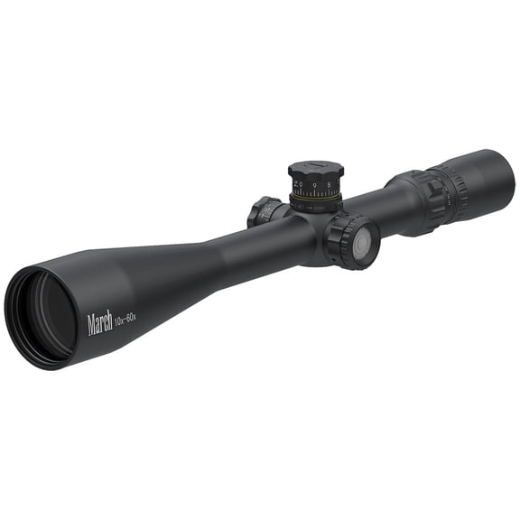 March Sporting 10-60x52mm SFP Riflescope, MTR-5 Reticle, 1/8 MOA, 6-Level Illumination, Middle Wheel (D60V52TI-MTR-5)