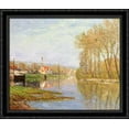 thumbnail image 1 of March Sunlight, Port-Marly 32x28 Large Black Ornate Wood Framed Canvas Art by Maxime Maufra, 1 of 2