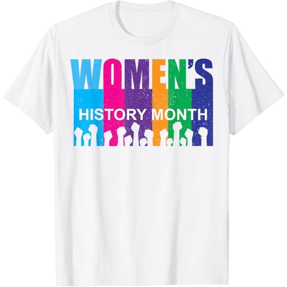 March Womens History Month Retro Distressed T-Shirt100% cotton