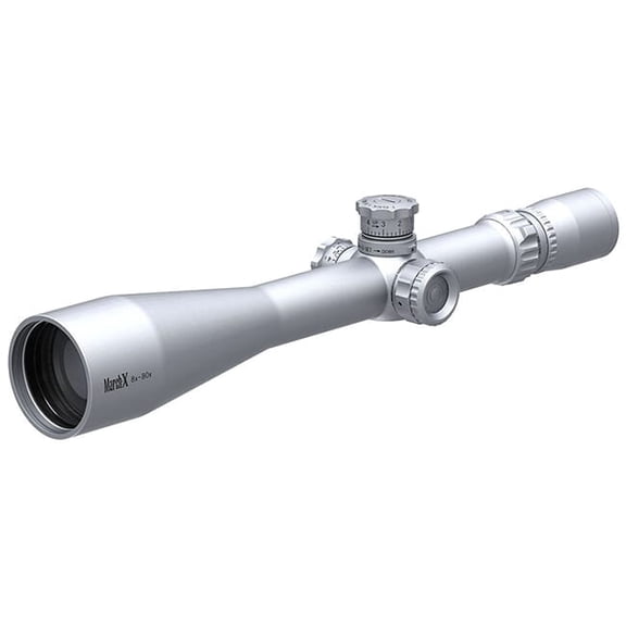 March X Sporting 8-80x56mm Silver Riflescope, SFP MTR-2 Reticle, 1/8 MOA, 4-Level Illumination, Middle Wheel (D80V56STI-MTR-2)