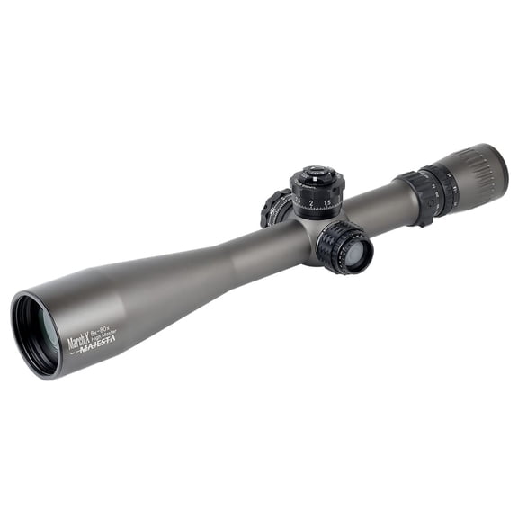 March X Sporting High Master Majesta 8-80x56mm SFP Riflescope, MML-W1 .05MIL, 6-Level Illuminated, Middle Wheel, Shuriken Dial Lock (D80HV56WTIMLX-GR-MML-W1)