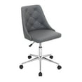 thumbnail image 1 of Marche Contemporary Adjustable Office Chair with Swivel in Grey Faux Leather By, 1 of 5