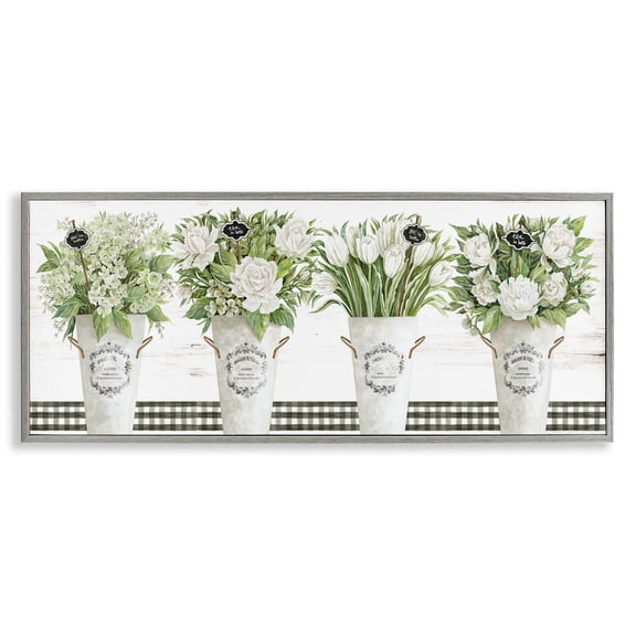 Stupell Industries Marche aux Fleurs Gray Framed Giclee Art, design by Cindy Jacobs