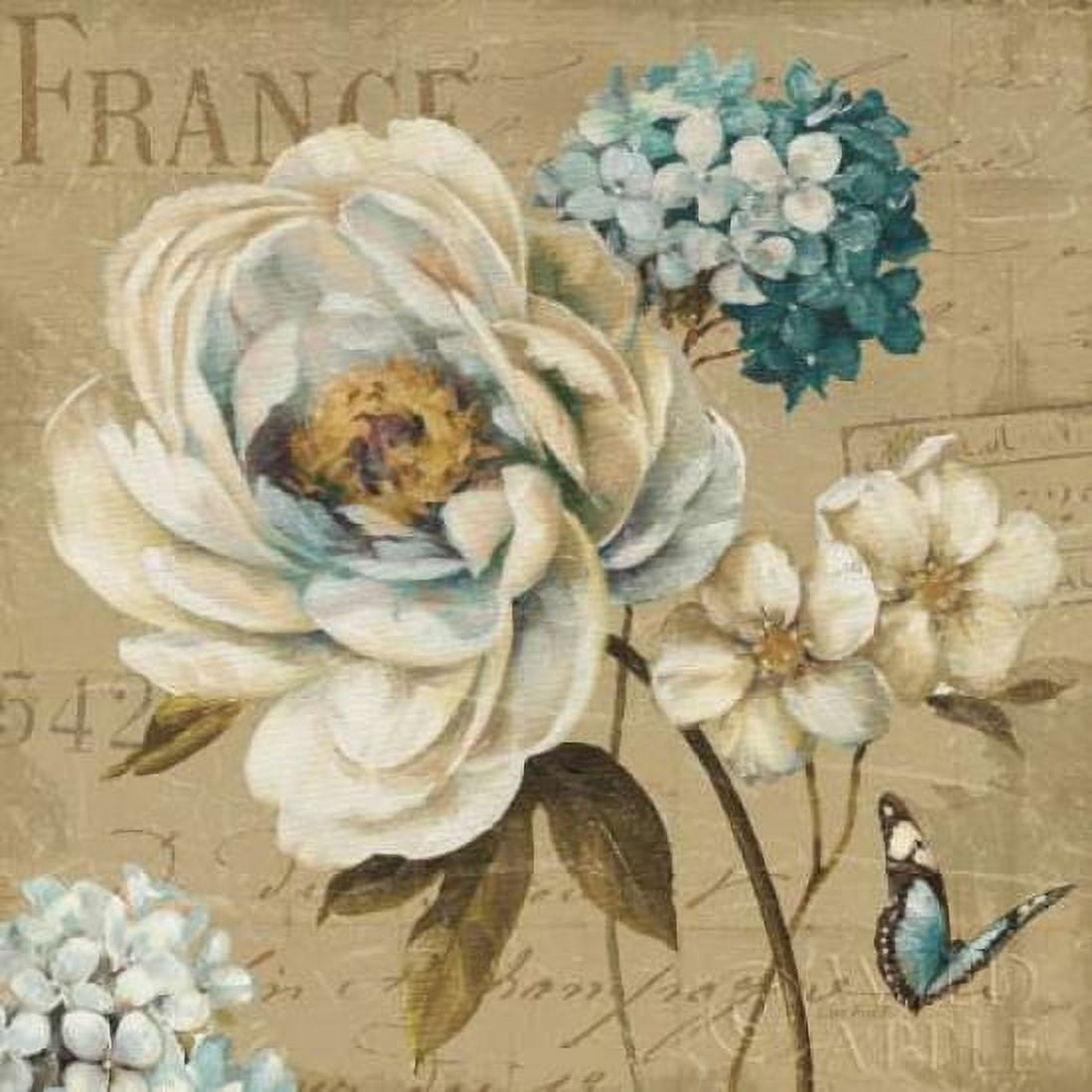 Marche de Fleurs Blue III Canvas Art - Lisa Audit (24 x 24)