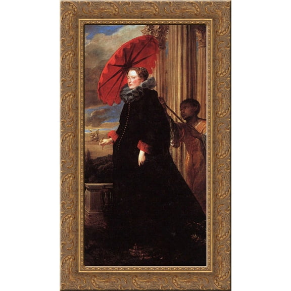Marchesa Elena Grimaldi 16x24 Gold Ornate Wood Framed Canvas Art by Dyck, Sir Anthony van