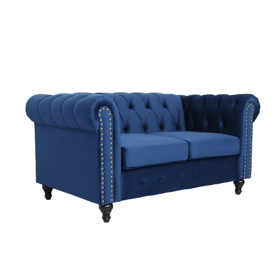 Marchesa Velvet LivingRoom Loveseat Blue