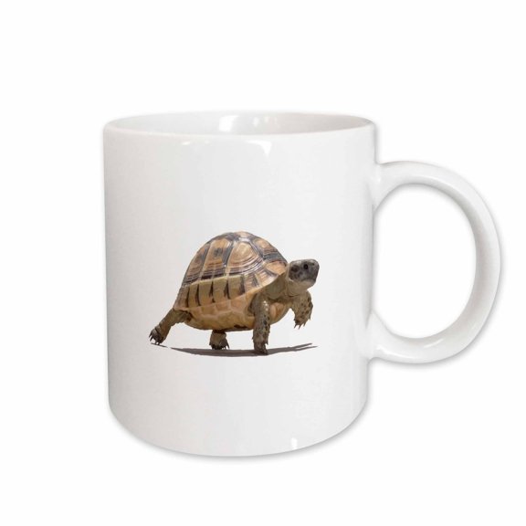 3drose, Marching Baby Tortoise Cartoon Vector Isolated, 15oz Mug