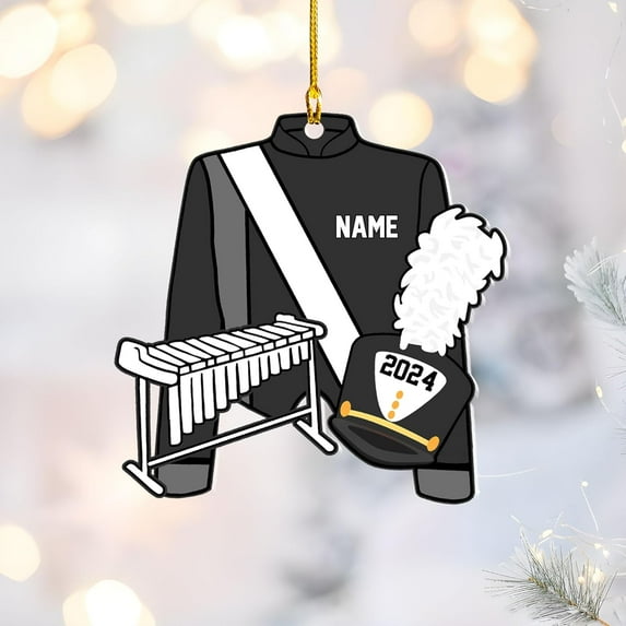 Marching Band Christmas Ornament Personalized Girl 2025 Custom Marching Band Gifts Band Director Gifts, Marching Band Gifts, Music Ornament Marching Band Teacher Gifts Music (Style 18) - 3602 (Black)
