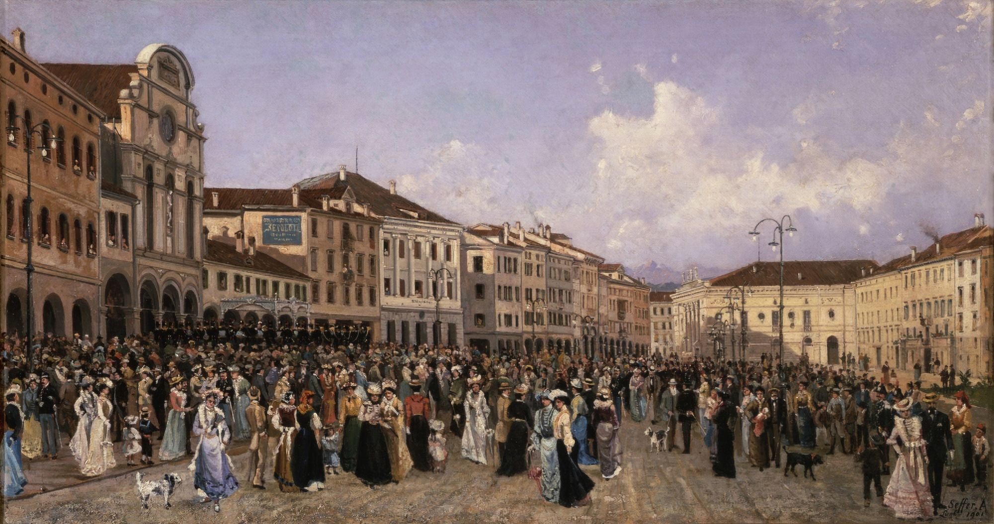 Marching Band Concert In Campitello Square Canvas Art - (36 x 24)
