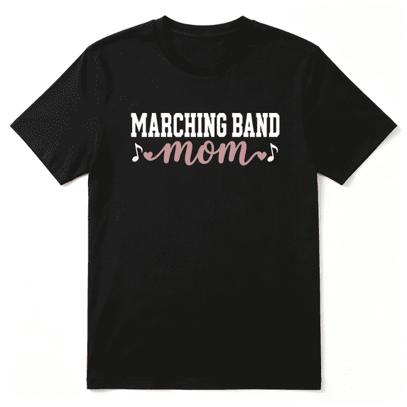 Marching Band Mom Musical Support Retro Graphic Tee for Women, Mom Family Gift Cotton Short Sleeves T-Shirt