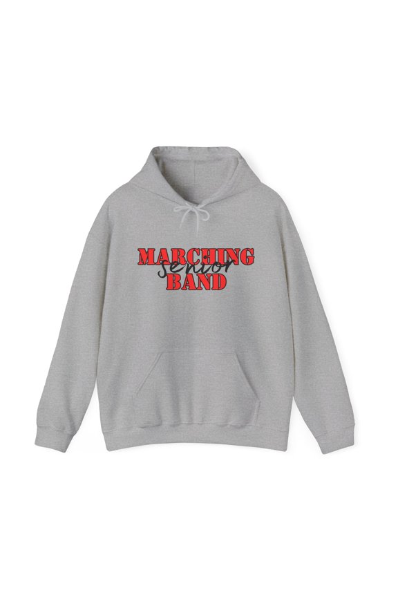 Marching Band Senior Red Black Marching Band High School Hooded Sweatshirt